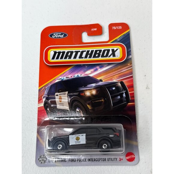 Matchbox Car Ford Police Interceptor Utility Toy Race Cars Kids Diecast Metal - Picture 1 of 8